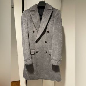 Mid Grey Llama Wool Polo Coat Size 38